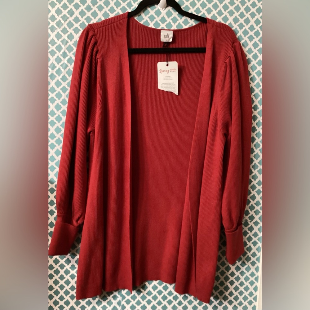 Cabi  Red Women's Sweater size large 100% cotton